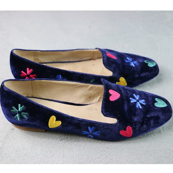 Jack Rogers Kennedy Loafer Shoes Womens Size 10 Velvet Heart Embroidered - Picture 5 of 10